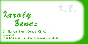 karoly bencs business card